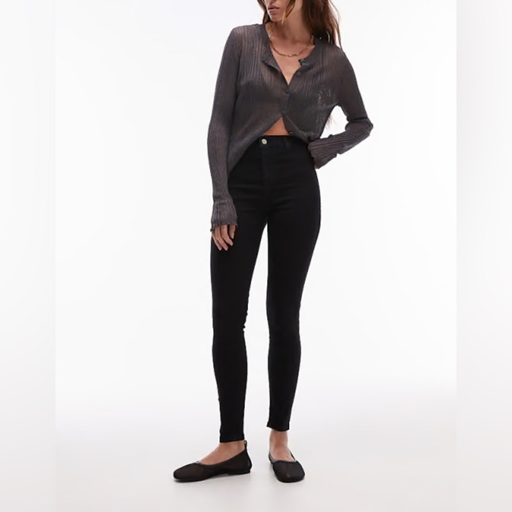 Topshop high rise joni jeans in black